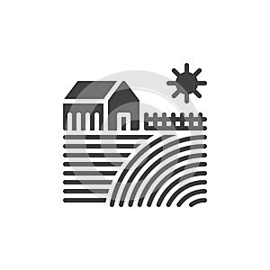 Farm house icon vector, filled flat sign, solid pictogram isolated on white. Symbol, logo illustration.