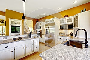 Farm house interior. Luxury kitchen room interior