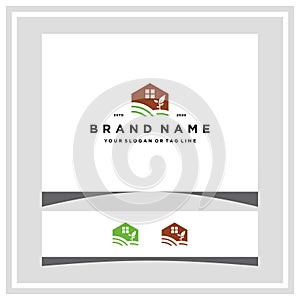 farm house logo design concept vector