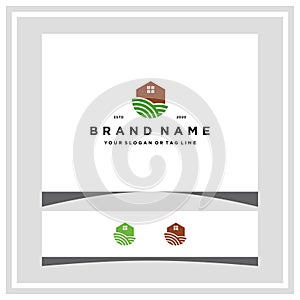 farm house logo design concept vector