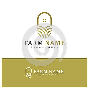 Farm House logo design vector, Creative Farm logo concepts template illustration