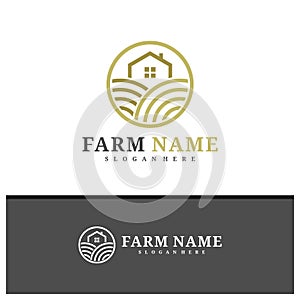 Farm House logo design vector, Creative Farm logo concepts template illustration