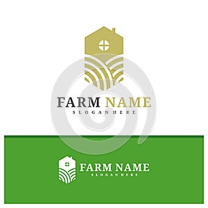 Farm House logo design vector, Creative Farm logo concepts template illustration