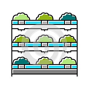 farm hydroponics water irrigation color icon vector illustration