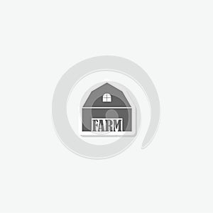 Farm icon sticker isolated on gray background