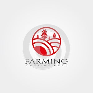 Farm icon template,creative vector logo design,plantation emblem,illustration element