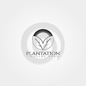 Farm icon template,creative vector logo design,plantation emblem,illustration element