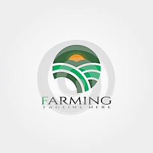 Farm icon template,creative vector logo design,plantation emblem,illustration element