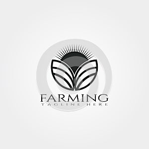 Farm icon template,creative vector logo design,plantation emblem,illustration element