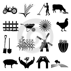 Farm icons set