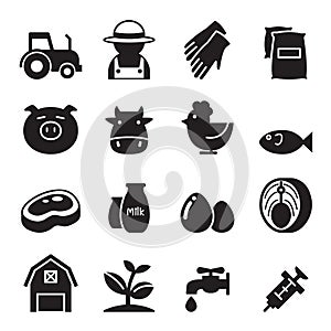 Farm icons set