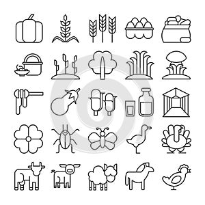 Farm icons set.