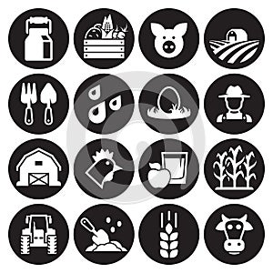 Farm icons set