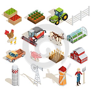 Farm Isometric Icons Collection