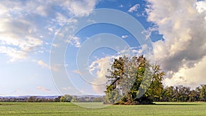 Farm landscape with aging barn