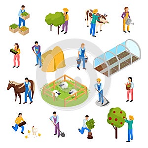 Farm Life Isometric Set