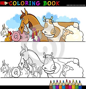 Farm and Livestock Animals for Coloring photo