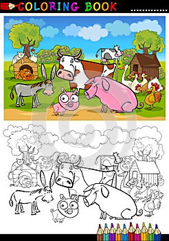 Farm and Livestock Animals for Coloring photo