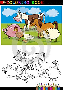 Farm and Livestock Animals for Coloring photo