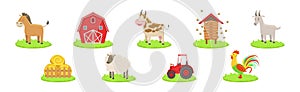 Farm Livestock and Domestic Yard Animal Vector Set