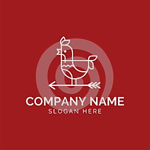 Farm logo. Template with farm landscape. Vector illustration