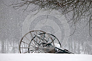 Farm Machinery in the Snow