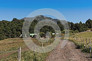 Farm in the Malalcahuello national reserve in the province of Araucania, Chile