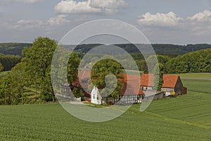 Farm in May, Osnabrueck country region, Lower Saxony, Germany