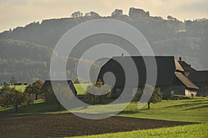 Farm in the middle of nature. Switzerland