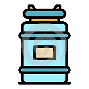 Farm milk canister icon color outline vector