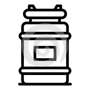 Farm milk canister icon, outline style