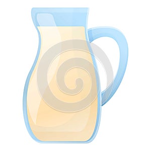 Farm milk jug icon, cartoon style