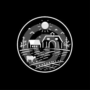 Farm - minimalist and flat logo - vector illustration