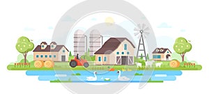 Farm - modern flat design style vector illustration