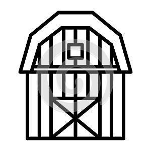 farm outline icon, barn. for building themes, coloring books, farm animals etc.