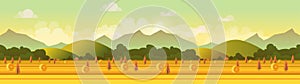 Farm panorama. Vector illustration for your design