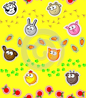 Farm pets wallpaper seamless