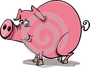 Farm pig cartoon illustration