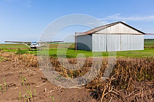 Farm plane aircraft hangar bush transport