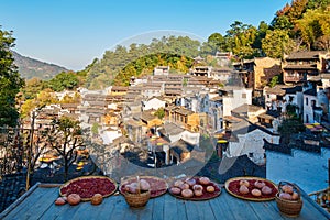 The farm products and dwellings on the mountains