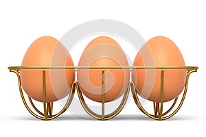 Farm raw organic brown eggs for morning breakfast in metal tray