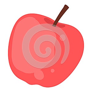 Farm red apple icon, cartoon and flat style