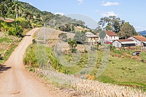 Farm road, Forest and mountains in Gramado