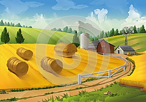 Farm rural landscape