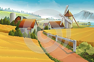 Farm rural landscape