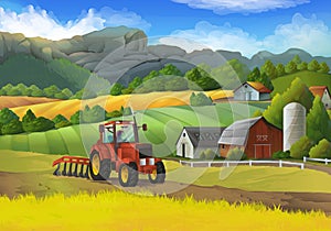 Farm rural landscape