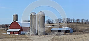 Farm scene in the hills of southern wisconsin