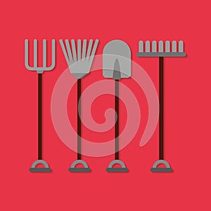 Farm set tools icon