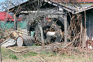 Farm shed full with junk