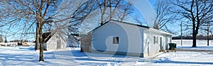 Farm shed in winter